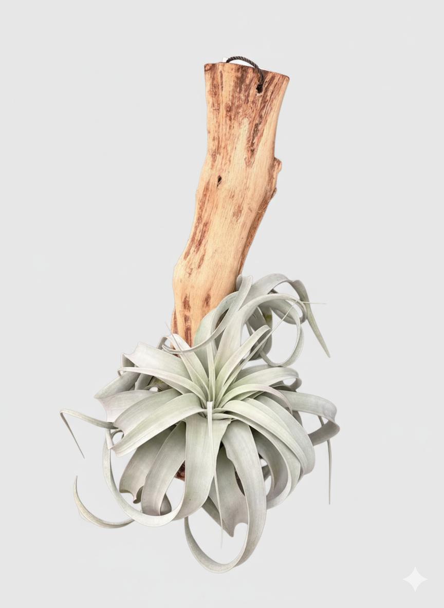 Tillandsia Xerographica on Grape Wood Hanging Mount | Air Plant Display